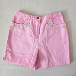 Vintage Pink Floral Embroidered Shorts 5t/6